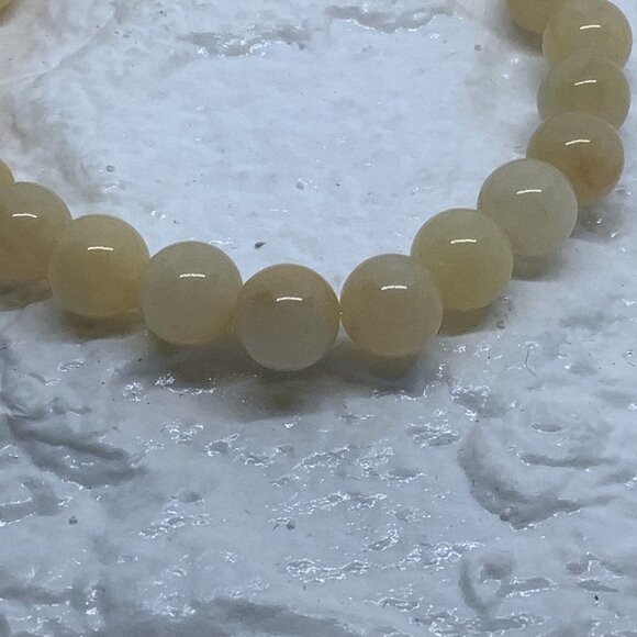 Gemstone Natural Yellow Quartz Round Bead Ball 8MM Stretch Bracelet Unisex - Picture 6 of 6